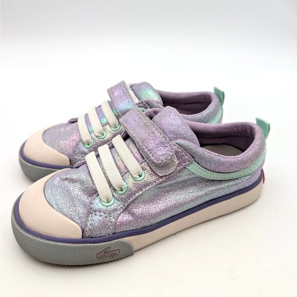 See Kai Run Kristin Sneaker Shoes Unisex Kids' Purple Metallic Size US12 - Picture 1 of 11